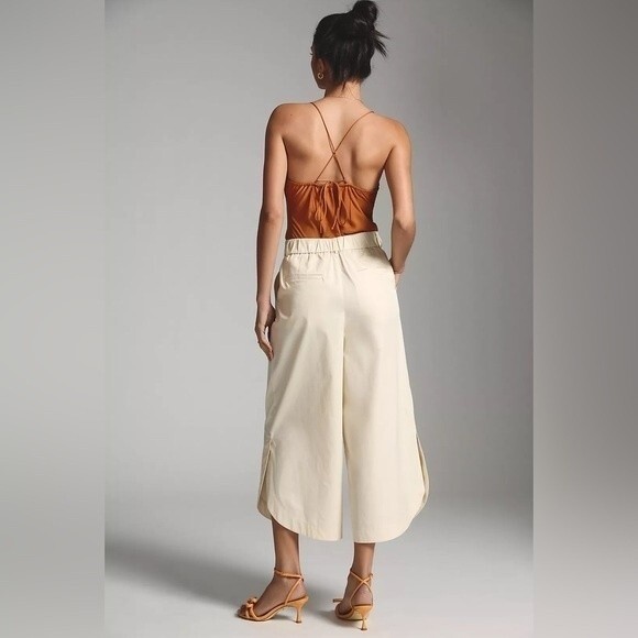 Anthropologie  Mare Mare Curved-Hem Chino Pants in Light Sand NWT - Picture 3 of 12